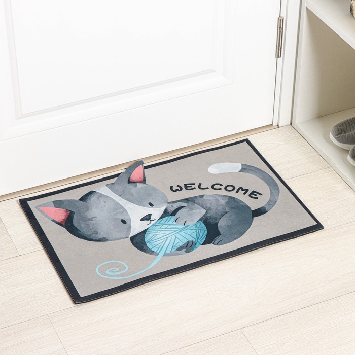 Коврик влаговпитывающий придверный Доляна «Котёнок», без окантовки, 39×59 см Коврик влаговпитывающий придверный Доляна «Котёнок», без окантовки, 39×59 см