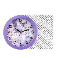 Часы настенные, серия: Цветы, &laquo;Цветущее дерево&raquo;, плавный ход, d=29 см, сиреневый обод