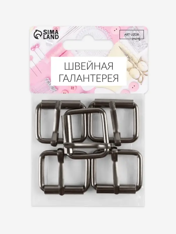 Пряжка проволочная, 3.2&times;2.8 см, 25 мм, 5 шт., цвет чёрный никель