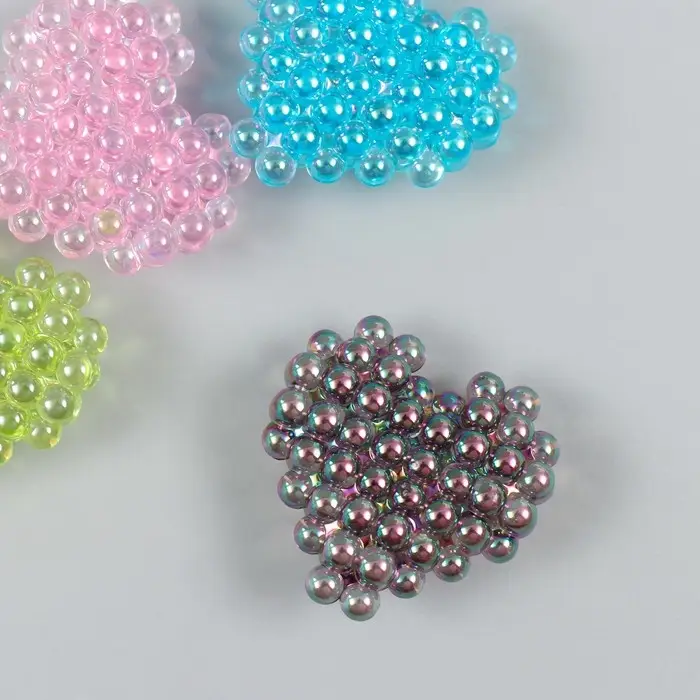 Бусина для творчества пластик "Сердце пупырчатое" МИКС 3х3,1х0,8 см