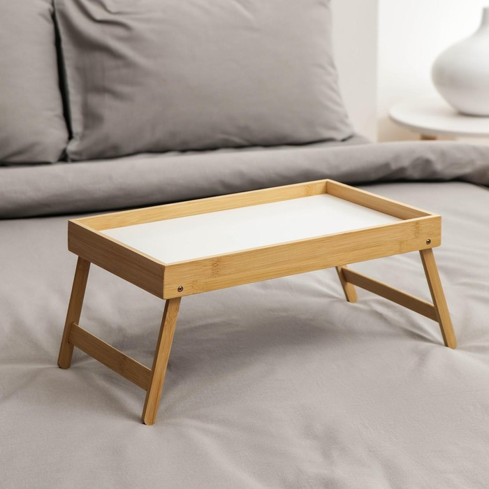 Поднос для завтрака с ножками Доляна, 46,5×25 см, бамбук Поднос для завтрака с ножками Доляна, 46,5×25 см, бамбук