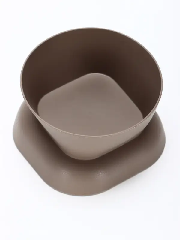 Миска для животных &laquo;КУБ&raquo;, 200 мл, покрытие софт-тач, французский серый