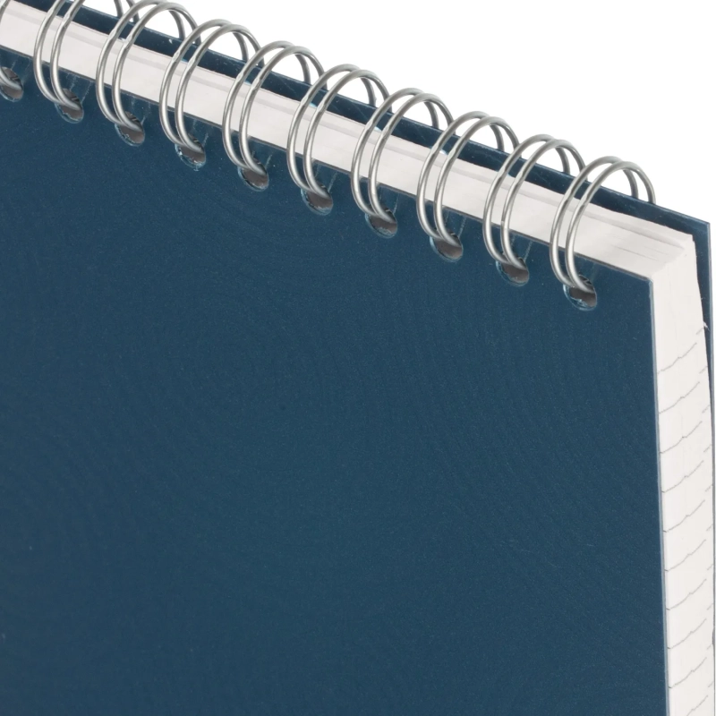 Блокнот Комус на спирали, синий, А6, 80л, клетка