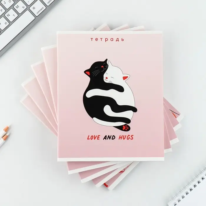 Тетрадь в клетку, 48 л., А5, на скрепке, блок №2 «Нежность» МИКС