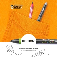 Ручка гелевая стираемая BIC Gelocity Illusion, узел 0.7 мм, чернила чёрные, цена за 1 шт