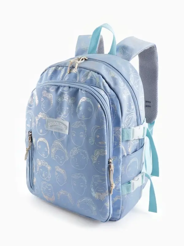 Рюкзак школьный на молнии, с отделами, карманами, размер 29&times;11&times;40 см, голубой