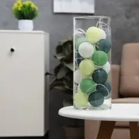 Гирлянда &laquo;Нить&raquo; 5 м с насадками &laquo;Клубки бело-зелёные&raquo;, IP20, прозрачная нить, 20 LED, свечение тёплое белое, 220 В