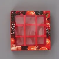 Коробка подарочная под 9 конфет &laquo;Новогодняя&raquo;, 14.5&times;14.5&times;3.5 см