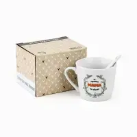 Кружка с ложкой &laquo;Лучшая мама на свете&raquo;, 180 мл, керамика