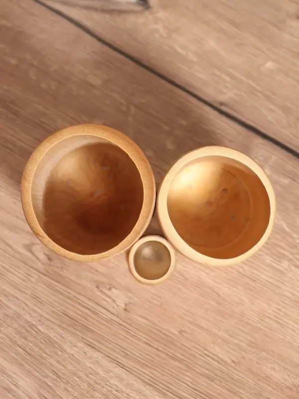 Подставка для столовых приборов, тройная 17 см, бамбук