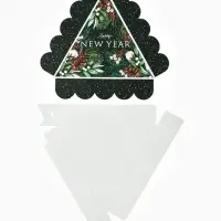 Коробка для кондитерских изделий новогодняя с пластиковой крышкой Happy New Year, 18&times;4 см