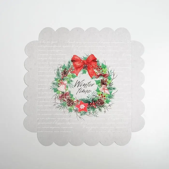 Коробка для кондитерских изделий с пластиковой крышкой «Winter time», 21 х 21 х 3 см