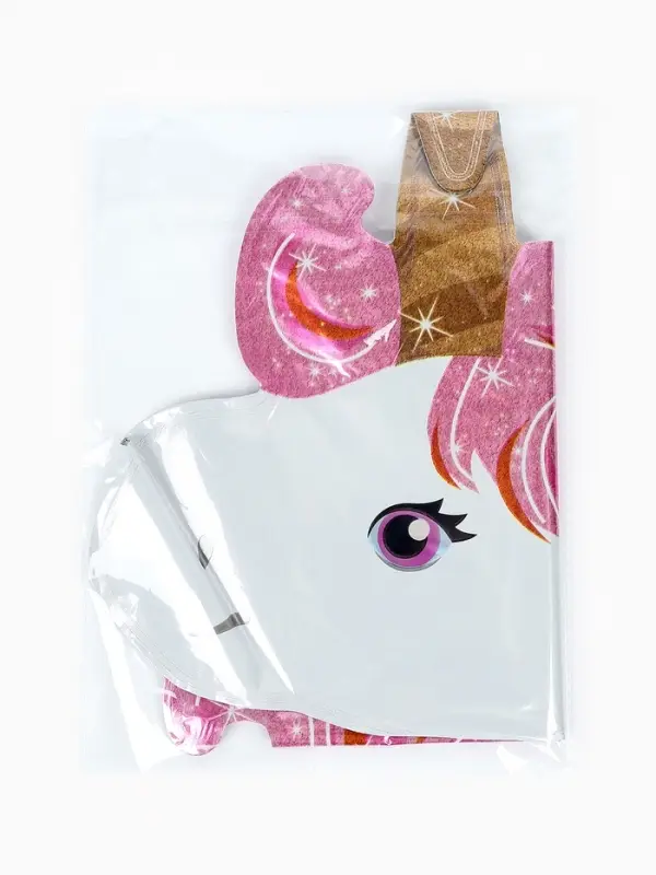 Воздушный шар фольгированный 16" "Единорог" розовый, набор 5 штук