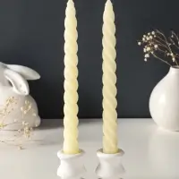 Набор свечей витых, 2.3&times;24.5 см, 5 ч, 50 г, 2 шт., слоновая кость, в подарочной коробке