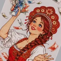 Конверт для денег &laquo;Деньги на ветер&raquo;, красавица, 16.5&times;8 см