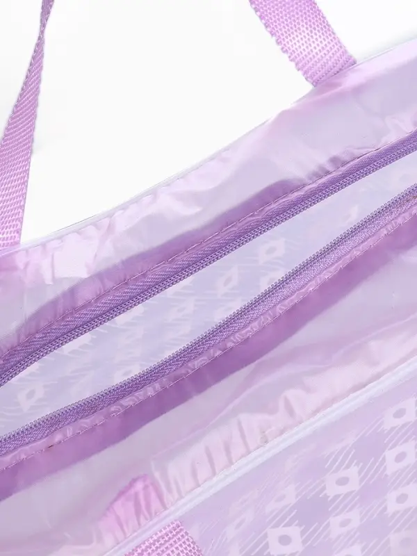 Косметичка - сумка на молнии, с ручками, для бассейна, с рисунком, фиолетовая