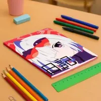 Дневник школьный для 1-4 классов, &laquo;Аниме. Девочка яркая&raquo;, интегральная (гибкая) обложка, матовая ламинация, выборочный лак, 48 листов
