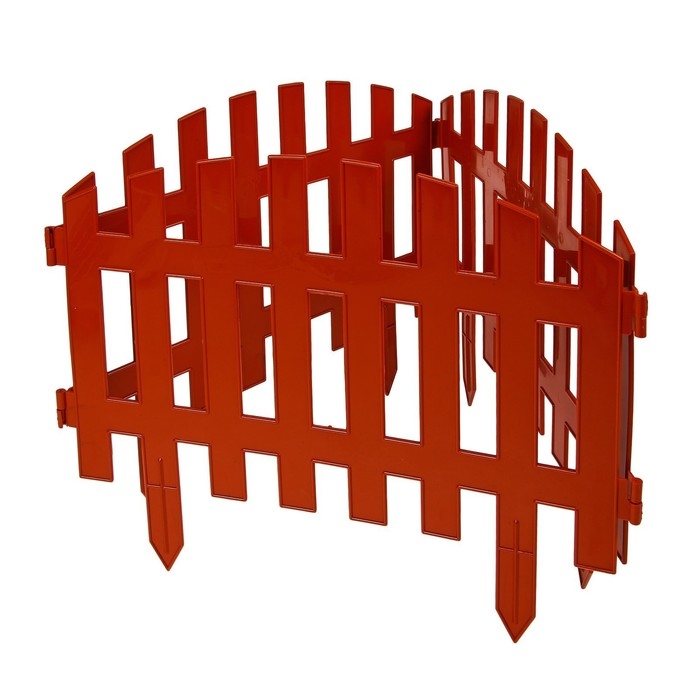 Ограждение декоративное, 35 × 210 см, 5 секций, пластик, терракотовое, RENESSANS, Greengo
