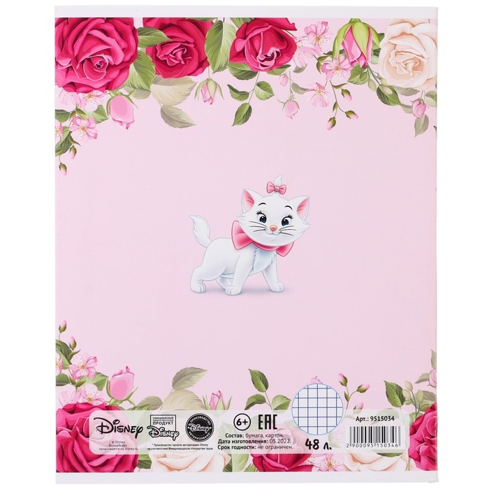 Тетрадь 48 листов в клетку, картонная обложка, Bonjour, Коты-аристократы