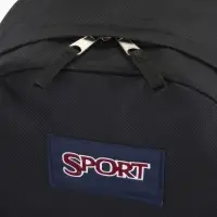 Рюкзак школьный на молнии, с карманом, однотонный, размер 30&times;14&times;41 см, чёрный