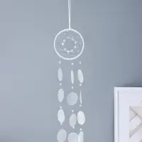 Ловец снов "Паутинка с бусинками" перламутр 12 кружков d=4,8 см 11,5х39,5 см