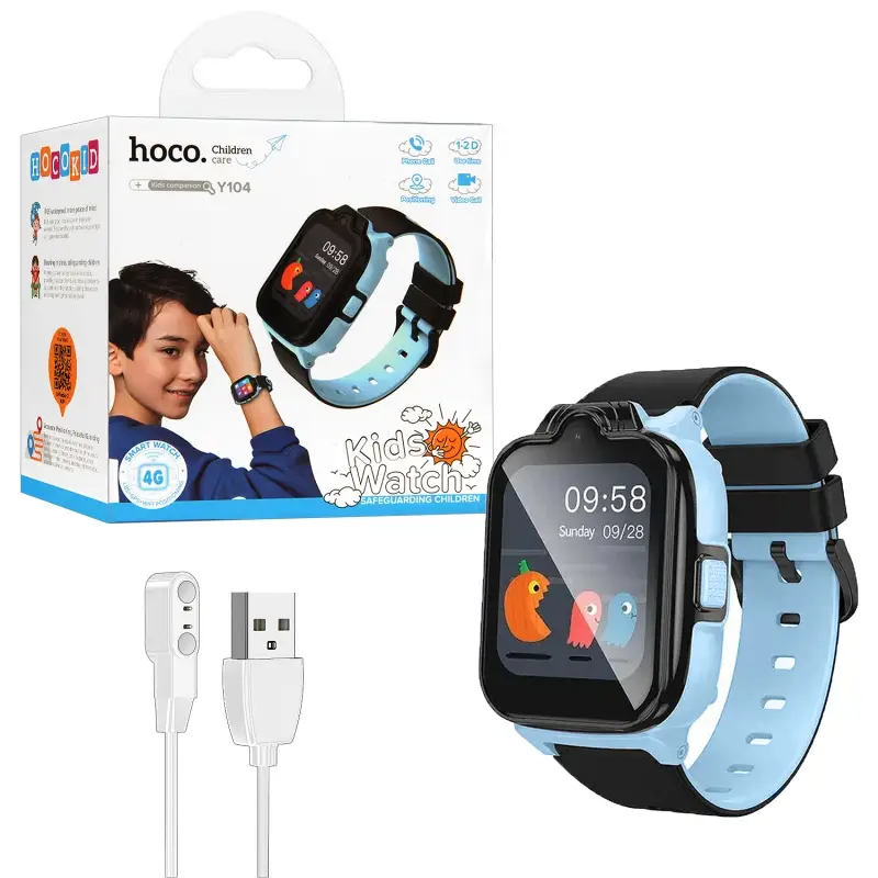Детские смарт-часы Y104 4G голубые HOCO