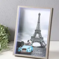 Фоторамка пластик формат А4 "Ламберто" серебро с белым 31х21,8х3,5 см