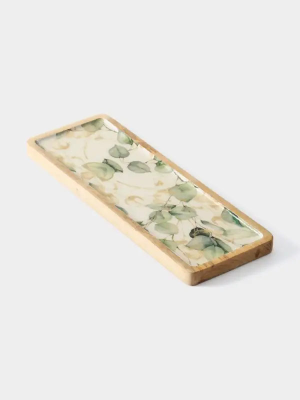 Блюдо прямоугольное &laquo;Листья&raquo;, 41&times;15 см, дерево манго