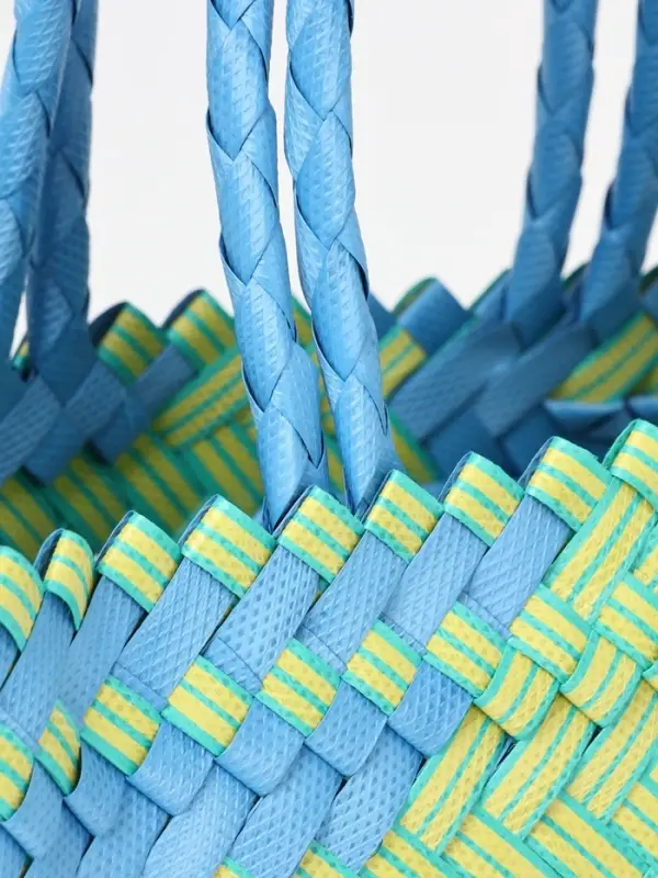 Сумка плетёная, 30&times;10&times;33 см, пластик, голубая