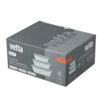 VETTA Набор контейнеров для продуктов на защелках 3пр, 370мл, 600мл, 1000мл, жаропрочное стекло