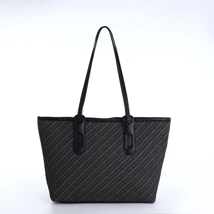 Сумка женская тоут на молнии, 30&times;11&times;25 см, чёрная