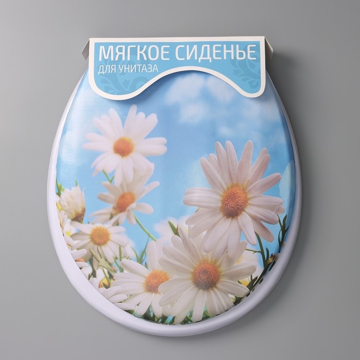 Сиденье для унитаза с крышкой Доляна «Ромашки», 42×36,5 см Сиденье для унитаза с крышкой Доляна «Ромашки», 42×36,5 см