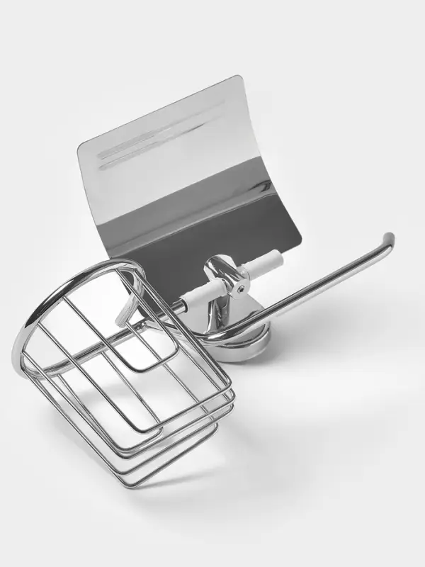 Держатель для туалетной бумаги St&ouml;lz &laquo;Нео&raquo;, с подставкой под освежитель воздуха, хромированный