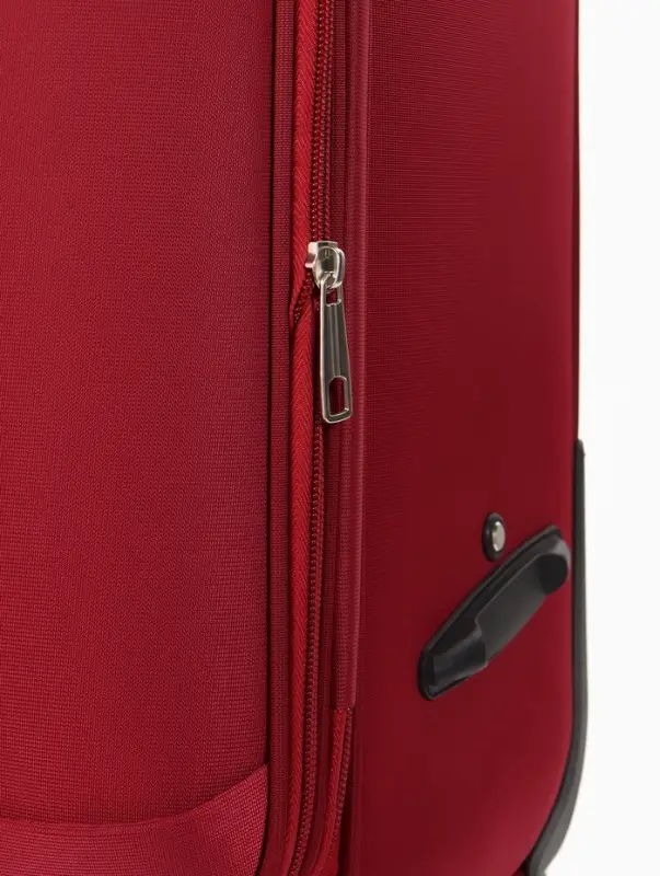 Чемодан на колёсах TEXTURA, текстильный, кодовый замок, с увеличением, 36&times;25&times;58 см, 20", красный