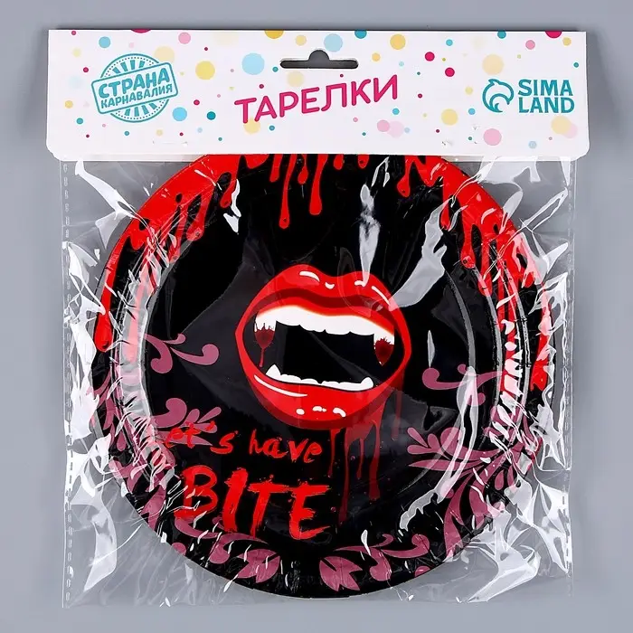 Тарелка бумажная одноразовая «Губы», в наборе 6 шт.