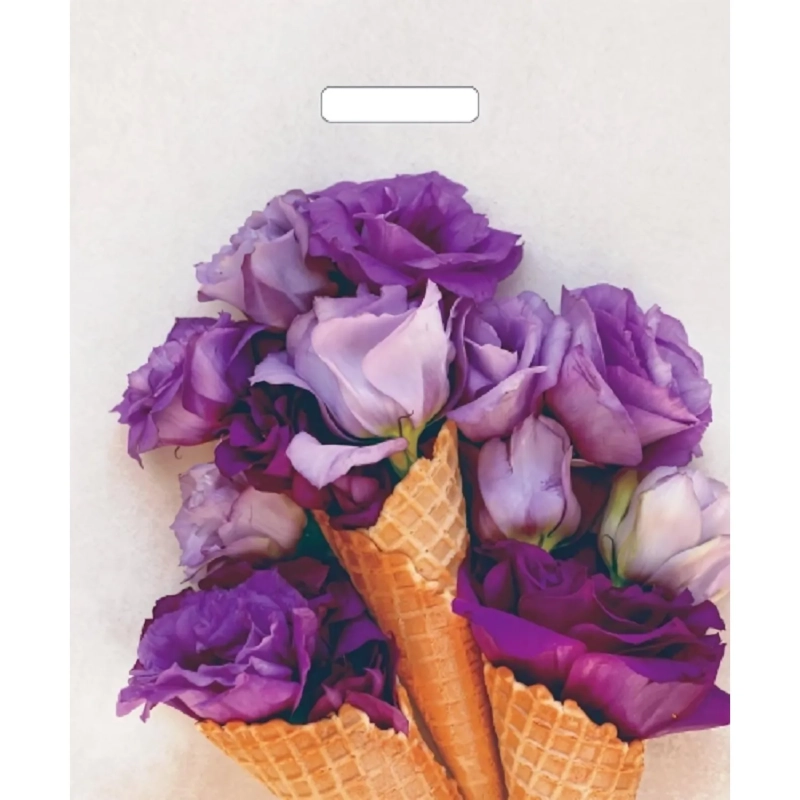 Пакет с вырубной ручкой 38х48+3 (60)&nbsp; глянец Букет/микс 25 шт/уп