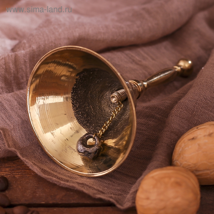 Колокольчик латунь  Колокольчик латунь "Широкий колокольчик с узорами" 7,5х7,5х12 см