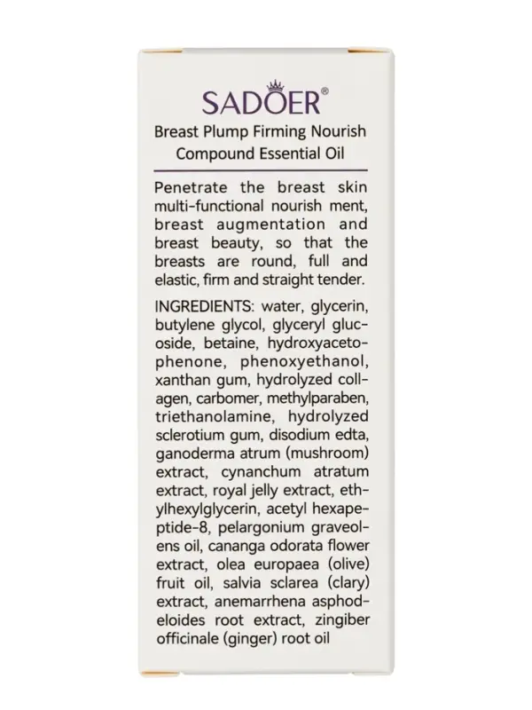 Эфирное масло для увеличения груди SADOER, 10 мл