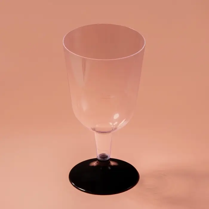 Бокал пластиковый одноразовый для вина, 200 мл, прозрачный, МИКС