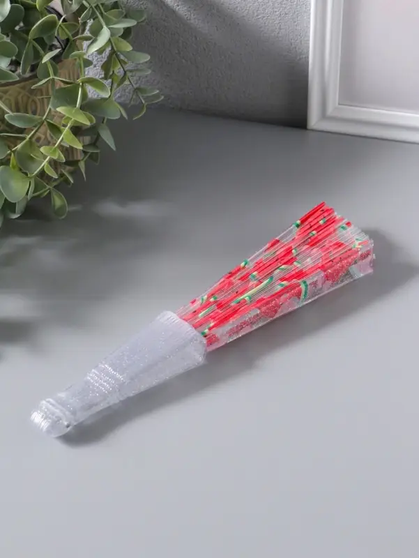 Веер складной пластик &laquo;Кусочки арбуза&raquo;, блеск, 23 см