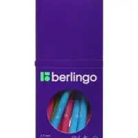 Ручка шариковая Berlingo. Starlight, синий стержень, игольчатый узел 0.7 мм, МИКС