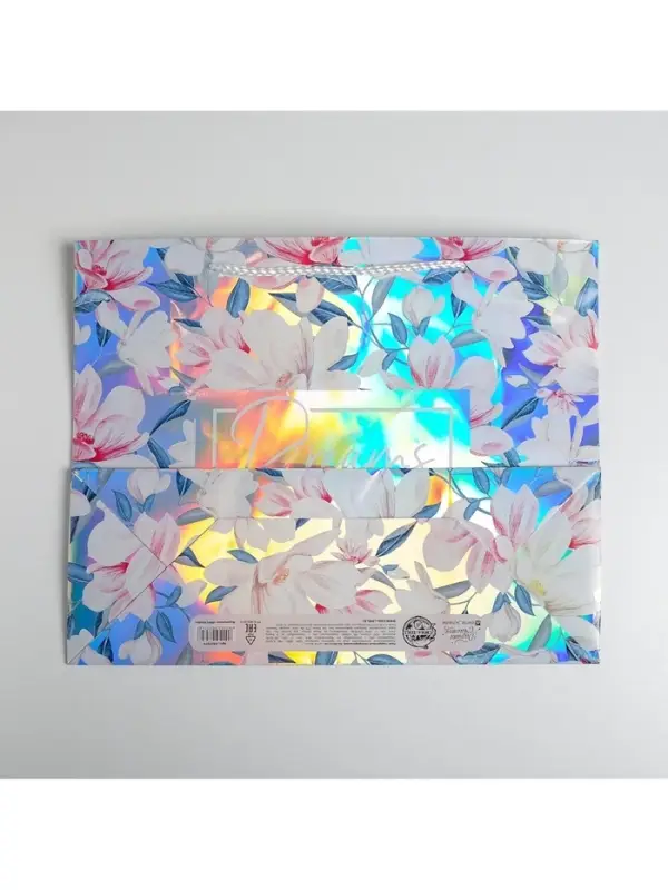 Пакет подарочный голографический, упаковка, Dreams come true, 32&times;26&times;12 см