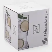 Стаканы Paşabah&ccedil;e Amorf, 400 мл, набор 4 шт., стекло, прозрачные