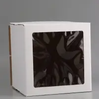 Коробка для торта, кондитерская, белая, с окном 30 х 30 х 30 см Набор 5 шт