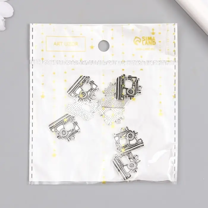 Металлический элемент, декоративная подвеска &laquo;Арт Узор. Швейная машинка&raquo;, серебро, 2&times;2 см