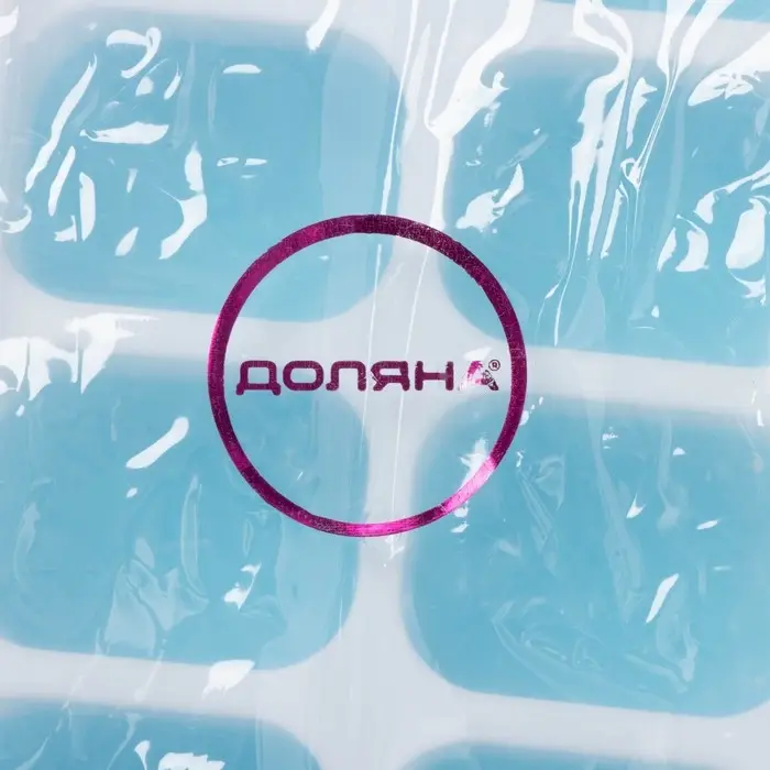 Форма для льда с крышкой Доляна, пластик, 25&times;9.5&times;2.5 см, 14 ячеек (4&times;3&times;2 см), голубая