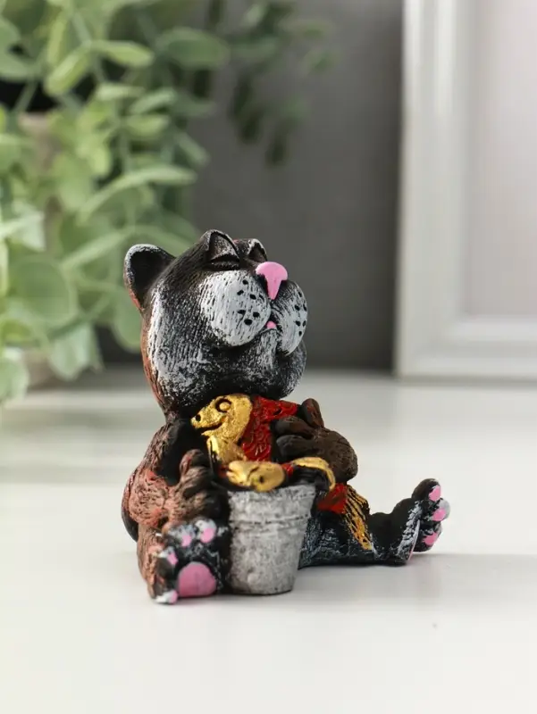 Фигурка полистоун &laquo;Кот на рыбалке&raquo;, 10 см