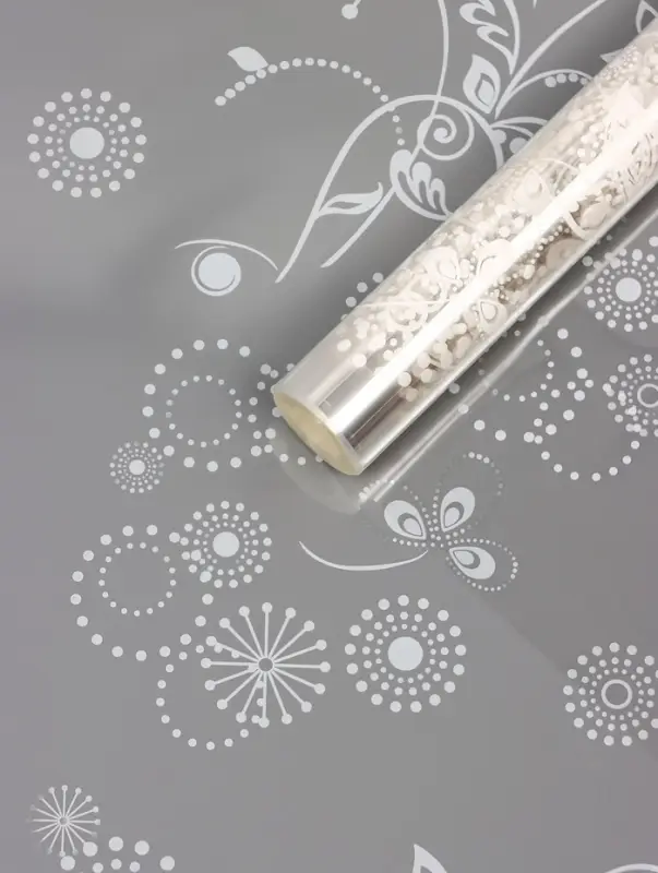 Пленка прозрачная с рисунком «Сабина» Белый 0.7×8.2±5%м