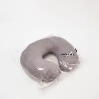 Подушка для путешествий бархатная "Время путешествий", серая, 28 х 30 х 9  см