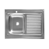 Мойка кухонная ZEIN, накладная, левая, 0.4 мм, 80*60*16 см, 1 1/2&rsquo;&rsquo;, без сифона